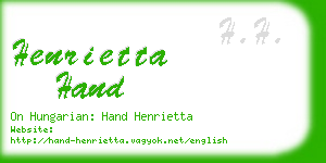 henrietta hand business card